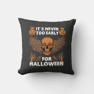 Het is nooit te vroeg Halloween Schedel Wingerd Wi Kussen