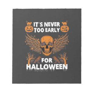 Het is nooit te vroeg Halloween Schedel Wingerd Wi Notitieblok