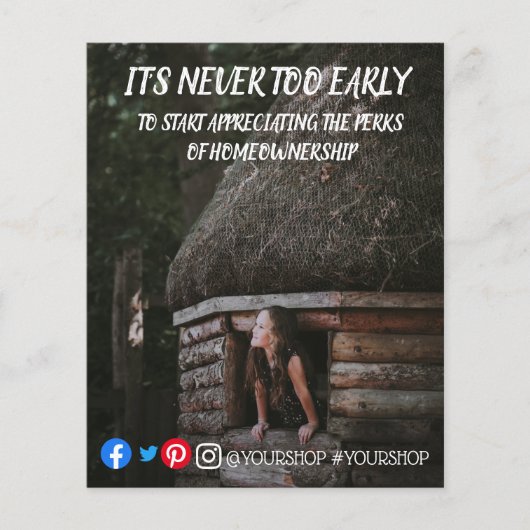 Het is nooit te vroeg om briefkaart voor de verkoo flyer (Voorkant)