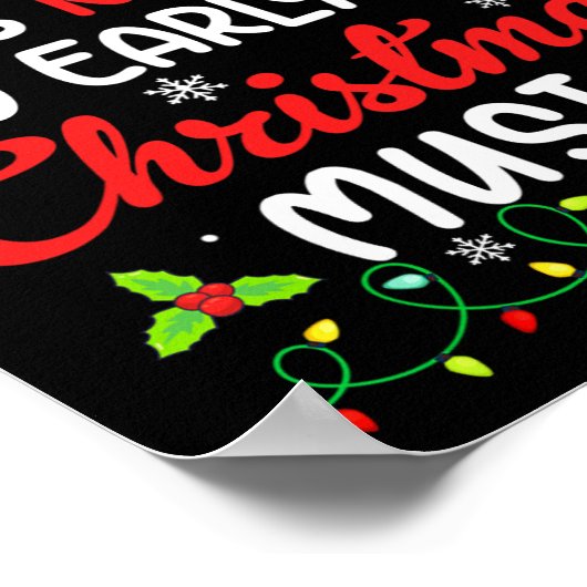 Het is nooit te vroeg voor de kerstmuziek poster (Hoek)
