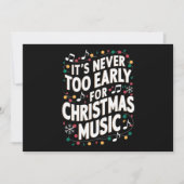 Het is nooit te vroeg voor Kerstmuziek Muzikant  Feestdagenkaart (Voorkant)