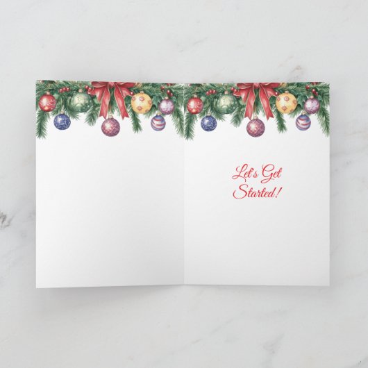 Het is nooit te vroeg voor kerstversiering kaart (Binnen)