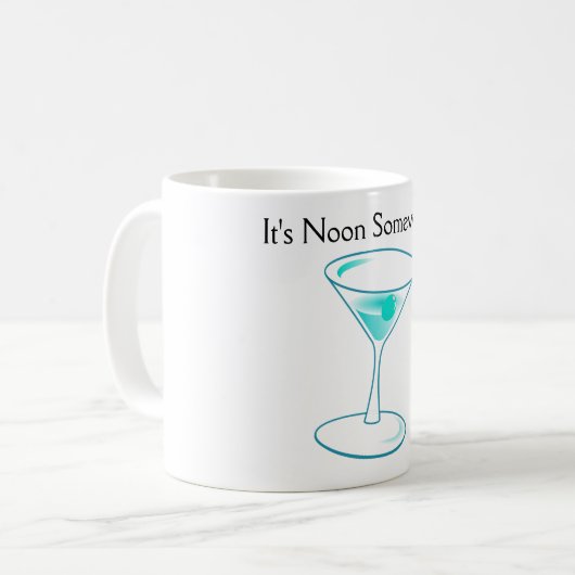 Het is Noon Ergens Happy Hour Funny Mug Koffiemok (Voorkant links)