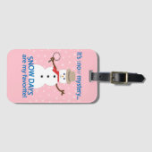 Het is NOw Mystery Detective Snowman Pink Bagagelabel (Voorkant (horizontaal))