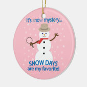 Het is NOw Mystery Detective Snowman Pink Keramisch Ornament (Links)
