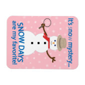 Het is NOw Mystery Detective Snowman Pink Magneet (Horizontaal)
