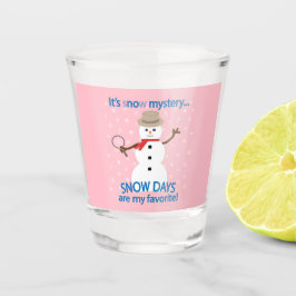 Het is NOw Mystery Detective Snowman Pink Shot Glas