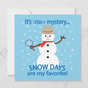Het is NU Mystery Detective Snowman Blue Kaart