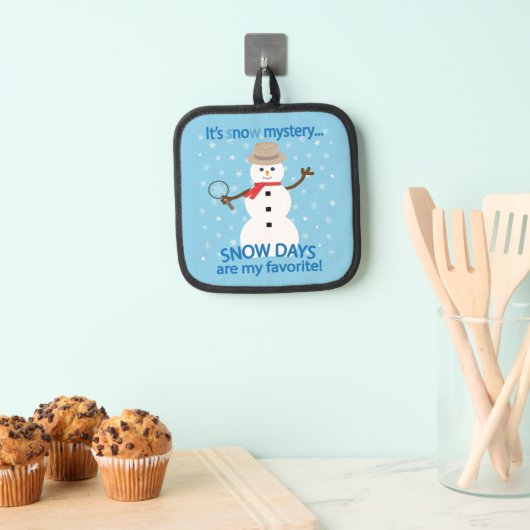 Het is NU Mystery Detective Snowman Blue Pannenlap (Insitu(Ophanging))