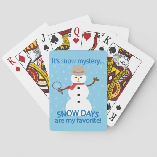 Het is NU Mystery Detective Snowman Blue Pokerkaarten (Achterkant)