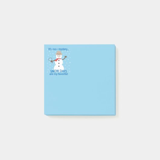 Het is NU Mystery Detective Snowman Blue Post-it® Notes (Voorkant)