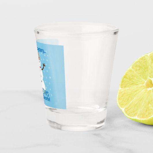 Het is NU Mystery Detective Snowman Blue Shot Glas (Rechts)