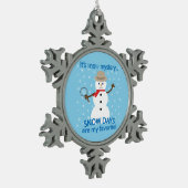 Het is NU Mystery Detective Snowman Blue Tin Sneeuwvlok Ornament (Links)