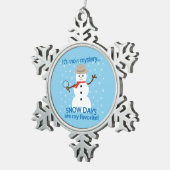 Het is NU Mystery Detective Snowman Blue Tin Sneeuwvlok Ornament (Rechts)