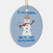 Het is NU Mystery Detective Snowman Keramisch Ornament (Rechts)