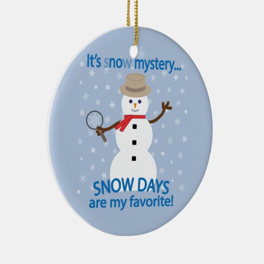 Het is NU Mystery Detective Snowman Keramisch Ornament (Rechts)