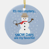 Het is NU Mystery Detective Snowman Keramisch Ornament (Voorkant)