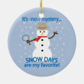 Het is NU Mystery Detective Snowman Keramisch Ornament (Achterkant)