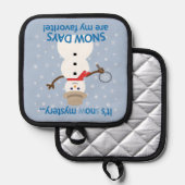 Het is NU Mystery Detective Snowman Pannenlap (Voorkant / Achterkant)