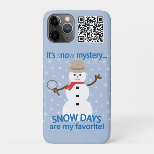 Het is NU Mystery Detective Snowman Pink QR Case-Mate iPhone Case (Achterkant)