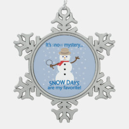 Het is NU Mystery Detective Snowman Tin Sneeuwvlok Ornament