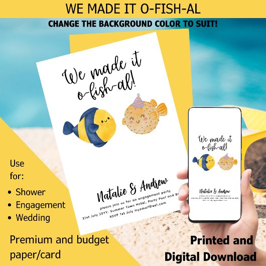 Het is O-FISH-AL Funny Cute Summer Vrijgezellenfee Kaart