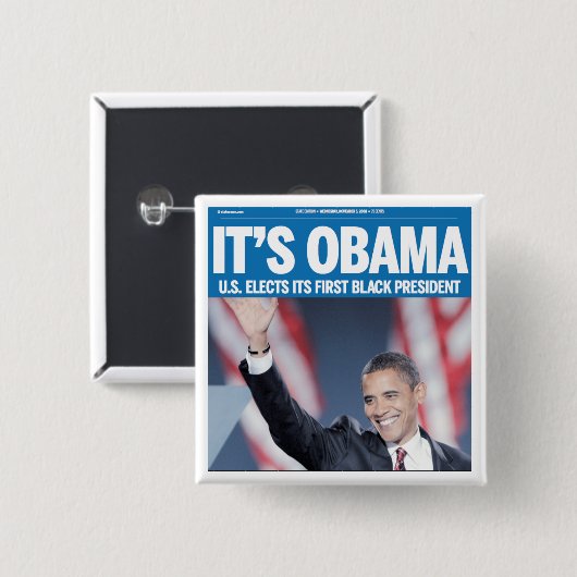 Het is Obama Headline Button (Voorkant /achterkant)