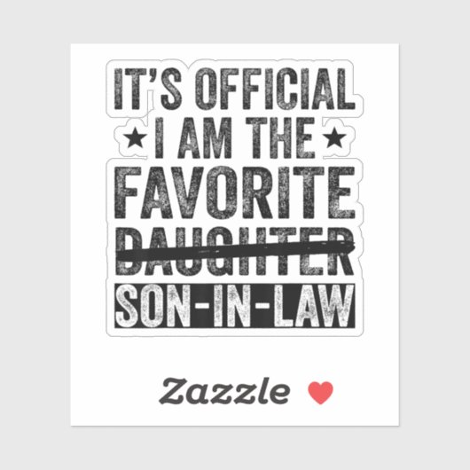 Het is officieel dat ik de favoriete schoonzoon be sticker (Vel)