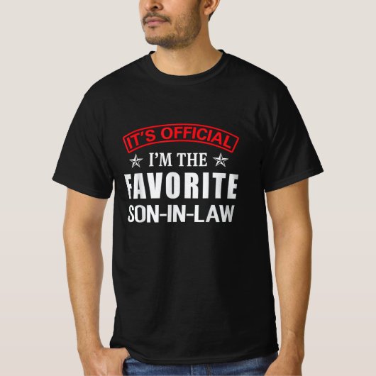 Het is officieel dat ik de favoriete schoonzoon be t-shirt (Voorkant)