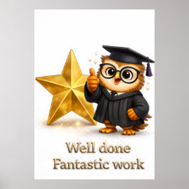 Het is officieel goed gedaan gouden ster prestatie poster