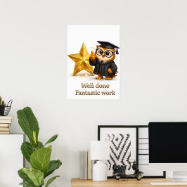 Het is officieel goed gedaan gouden ster prestatie poster