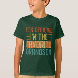 Het is officieel ik ben de favoriete kleinzoon t-shirt