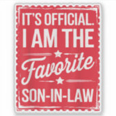  Het is officieel Ik ben de favoriete schoonzoon Sticker (Voorkant)