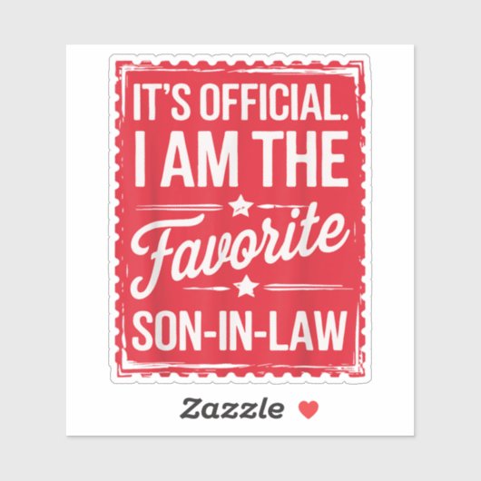 Het is officieel Ik ben de favoriete schoonzoon Sticker (Vel)