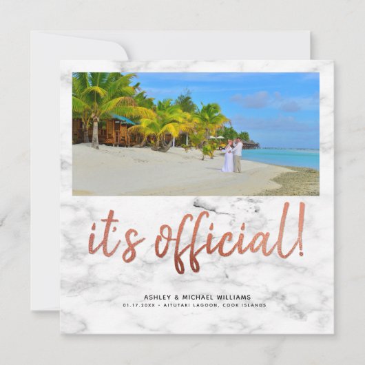 Het is officieel Koper 4 Foto vierkante marmeren b Kaart (Voorkant)