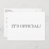 Het is officieel! Moderne aankondiging van het huw (Voorkant / Achterkant)