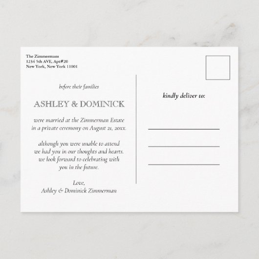 Het is officieel! Moderne aankondiging van het huw (Achterkant)