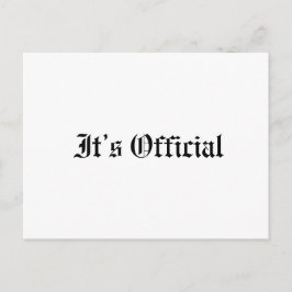 Het is officieel Rustic Gotische Trouwdag Aankondigingskaart