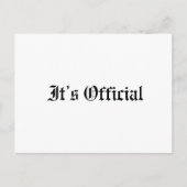 Het is officieel Rustic Gotische Trouwdag Aankondigingskaart (Voorkant)