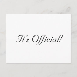 Het is officieel! Rustic Simple Wedding Announding Aankondigingskaart