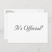 Het is officieel! Rustic Simple Wedding Announding Aankondigingskaart (Voorkant / Achterkant)