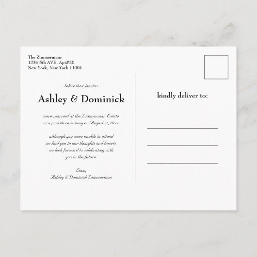 Het is officieel! Rustic Simple Wedding Announding Aankondigingskaart (Achterkant)