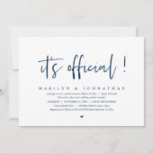 Het is officieel, Trouw Elopement Dinner en Feest Kaart (Voorkant)