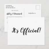 Het is officieel! Verloving Aankondigingskaart voo (Voorkant / Achterkant)