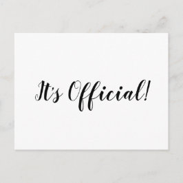 Het is officieel We Eloped minimalistisch script b Aankondigingskaart