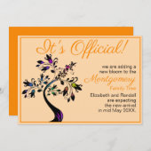 Het is officieel we verwachten bloeiende boom Baby Aankondiging (Voorkant / Achterkant)