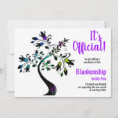 Het is officieel we verwachten bloemboom Paarse Aankondiging (Voorkant)