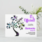 Het is officieel we verwachten bloemboom Paarse Aankondiging (Staand voorkant)