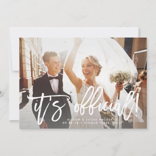 Het is officiële aankondiging van de bruiloft foto (Voorkant)
