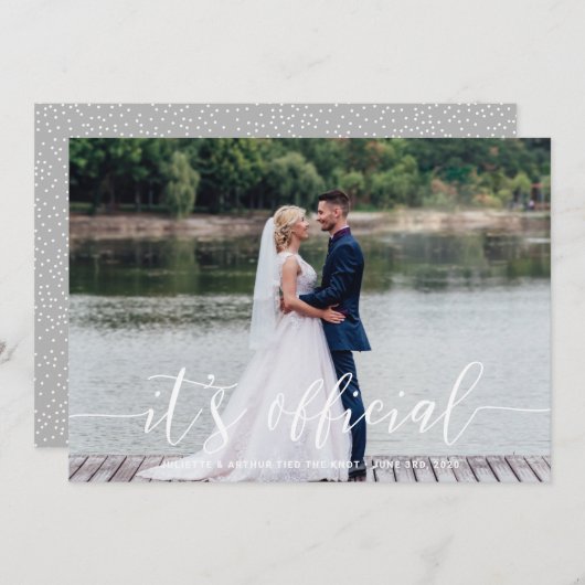 Het is officiële aankondiging van het huwelijk/huw (Voorkant / Achterkant)